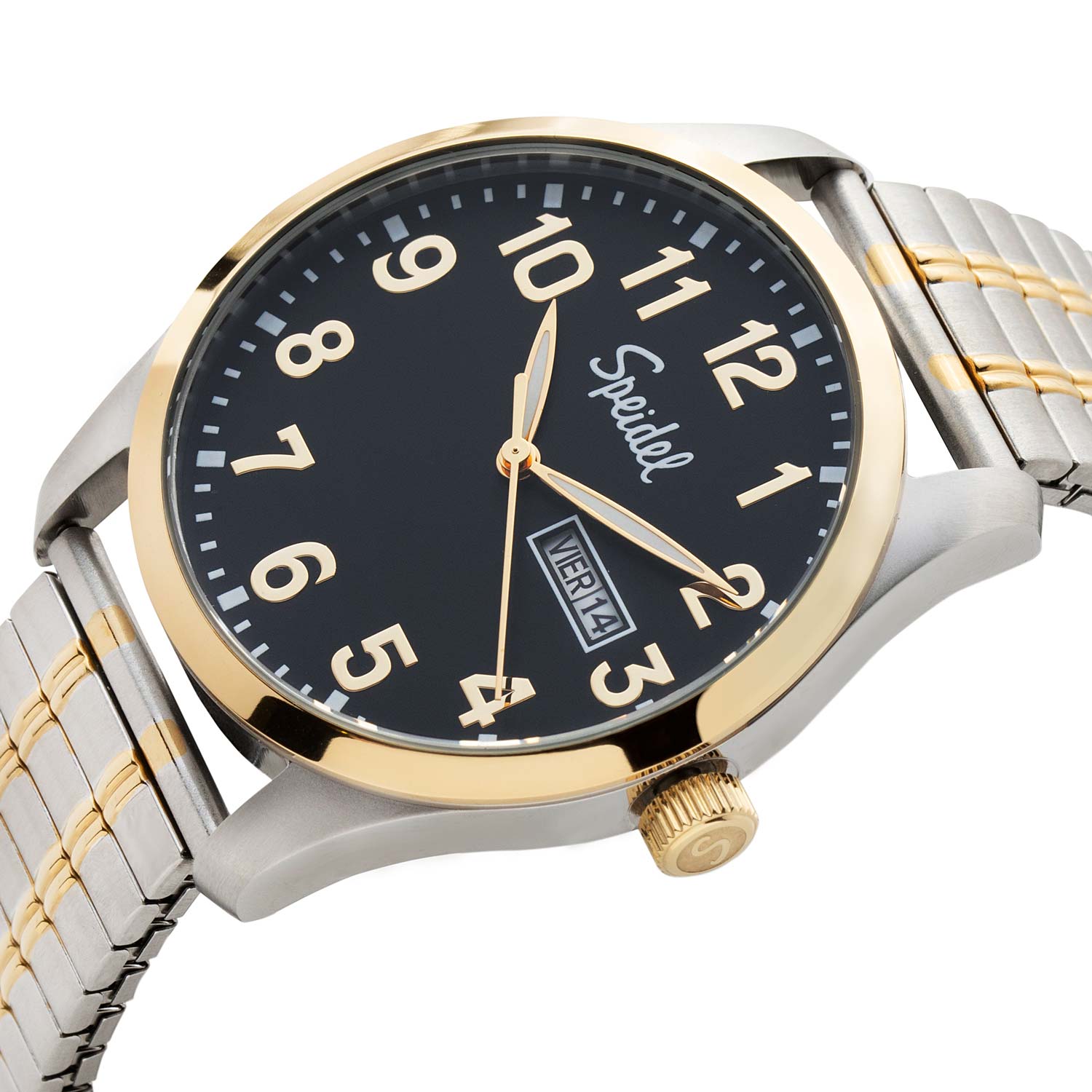 Men's Essential Watch with Twist-O-Flex Watch Band | Speidel Silver Black
